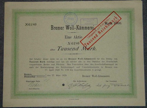 Bremer woll kämmerei - bremer, woll-kämmerei
