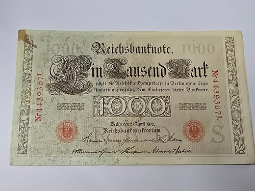 1000 mark 1910 reichsbanknote - 1910,