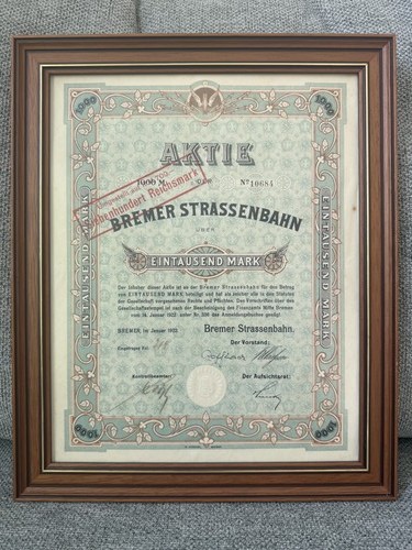 Bremer strassenbahn aktie - bremer,