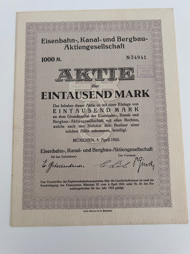 Historische aktie 1923 - historische,