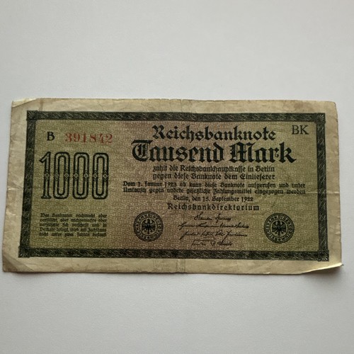 Reichsbanknote 1000 mark - reichsbanknote,